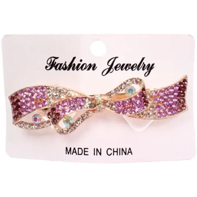 Заколка - автомат металлическая на блистере «KLEVER», сантима, цвет как на фото, 8*3см ( хедр Кокетка)