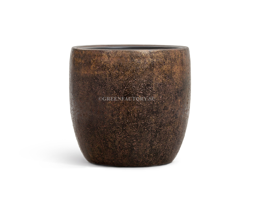 Кашпо TREEZ Effectory - Metal - Конус-чаша - Rough с золотой патиной