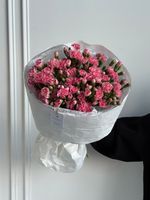 Моно букет из кустовых диантусов в розовом оттенке 35 шт