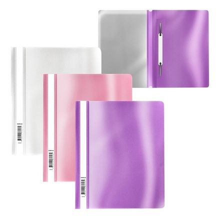 Скоросшиватель с прозрачным верхом, А5, пластик 180мкм, ErichKrause Glossy Candy, ассорти, 1 шт.