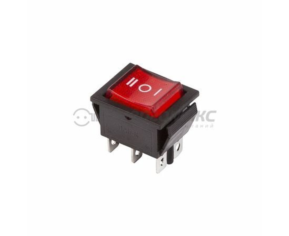 Выключатель 2 шт , клавишный RWB-509, SC-767 , 250V 15А (6с) ON-OFF-ON красный инд. и нейтрал. REXANT 36-2390