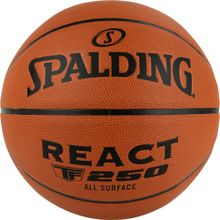 Мяч баск. SPALDING TF-250 React 76802z, р.6, композит. кожа (ПУ), коричн-черн.