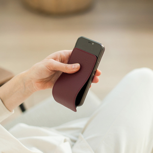 Чехол для iPhone 12 Mini из натуральной кожи теленка, бордового цвета