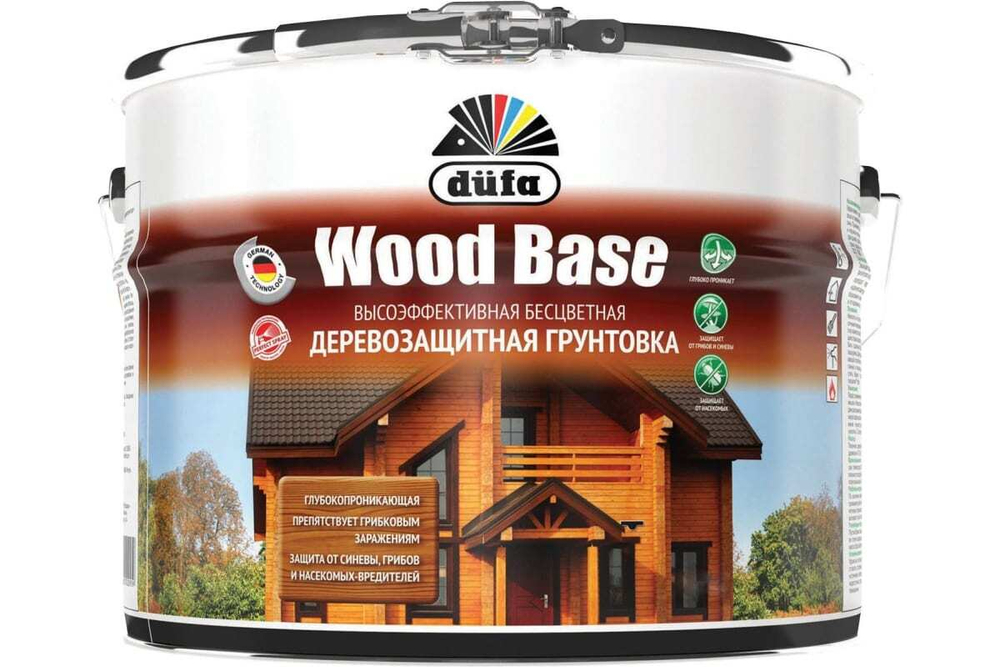 Грунт для защиты древесины Dufa Wood Base с биоцидом бесцветная
