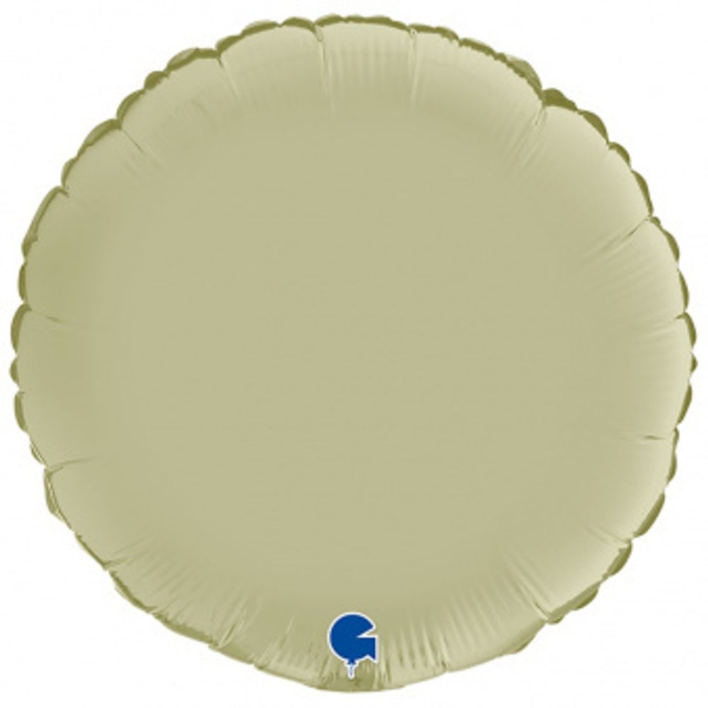 Шар-круг 18"/45 см, фольга, сатин оливковый/Olive Greenl (GRABO) (БГ-15)