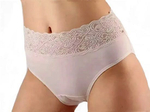Высокие трусики-слипы с кружевным поясом (Размер: XXXL) (Цвет: бежевый)