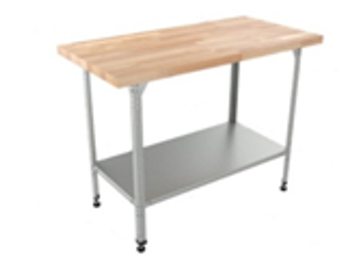 Стол кондитерский "Бизнес" СКБП, сплошная полка, береза, 1200х600х860 мм , c бортом