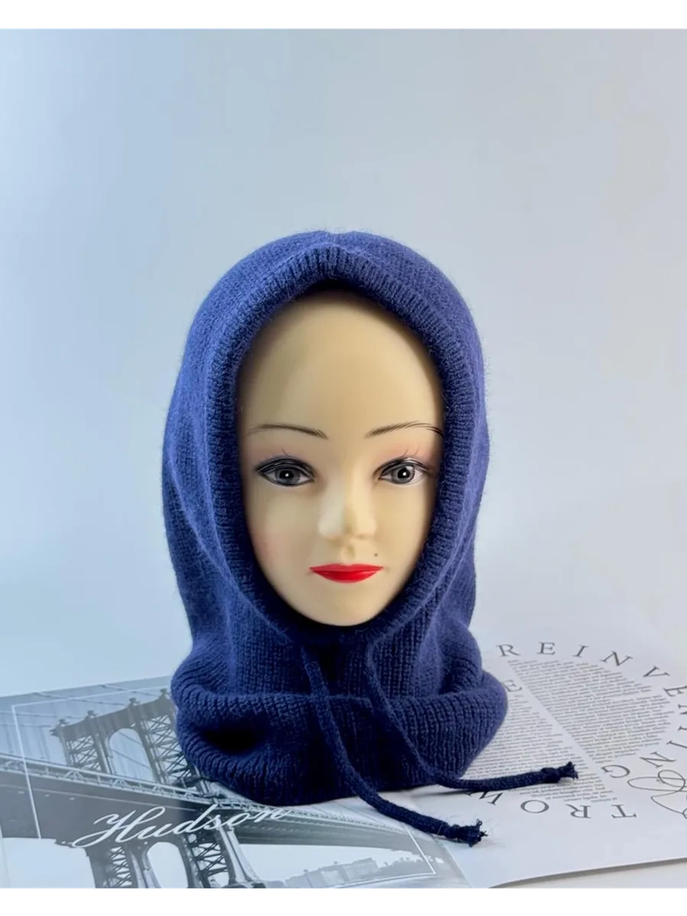 капор зимний и осенний капюшон- снуд вязаный ангора