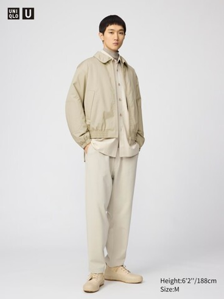 UNIQLO ХЛОПКОВЫЕ БРЮКИ-ДЖОГГЕРЫ, БЕЖЕВЫЙ