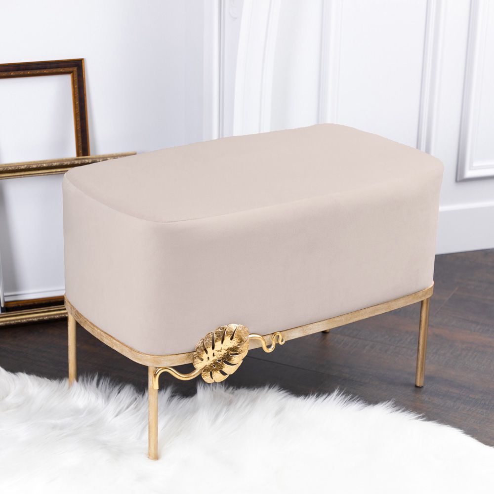 Банкетка Monstera Deliciosa (Монстера) Бежевая Айвори