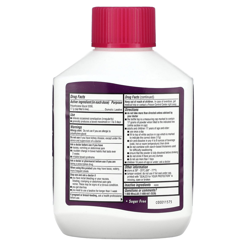 MiraLAX, Порошок, без добавок, 510 г (17,9 унции)