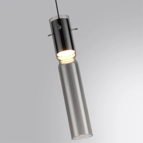 5058/5L PENDANT ODL24 385 черный/дымчатый/металл/стекло Подвес LED 5W 3000K SCROW