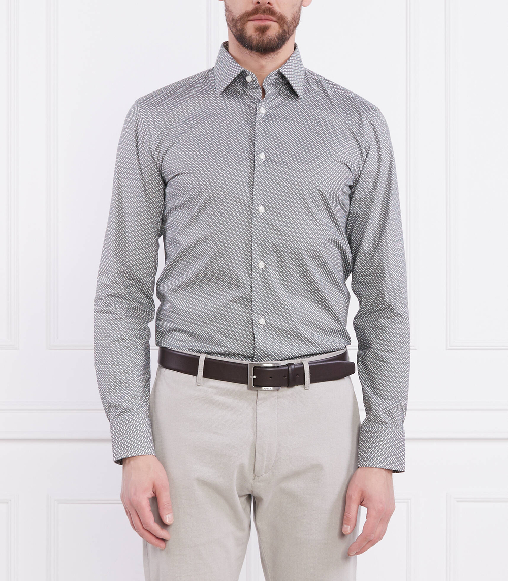 рубашка h-hank-kent-c1-214 BOSS BLACK - оливковый(50478620)