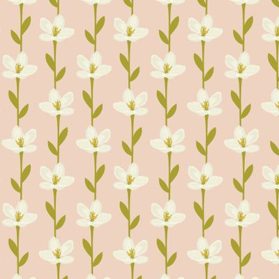 Seamless pattern of delicate white flowers.