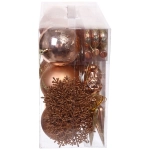 Набор ёлочных украшений «Wish» 6 см + 4 см (50 предмета), Шампань