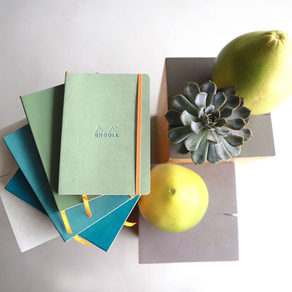 Записная книжка Rhodiarama в мягкой обложке A5 в точку 90 гр Sage зеленая (117440C) 3