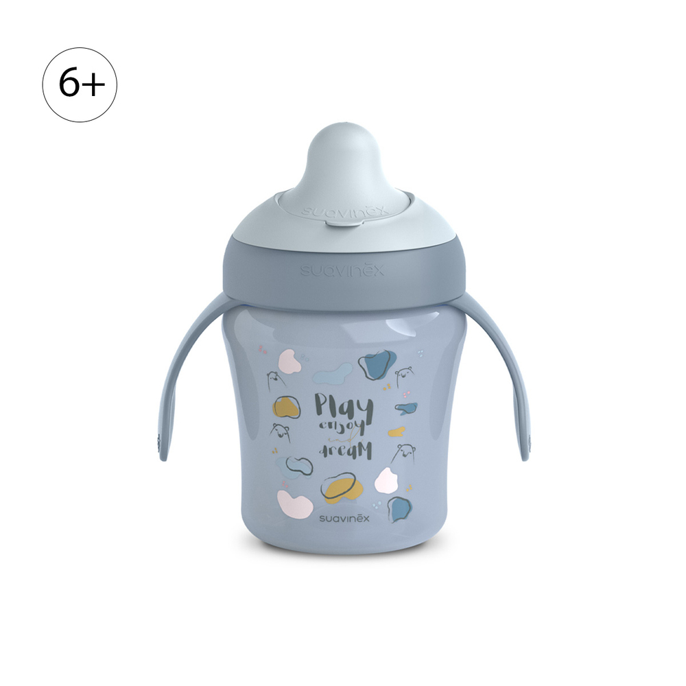 Детский поильник с ручками и носиком Suavinex голубой, 200 мл