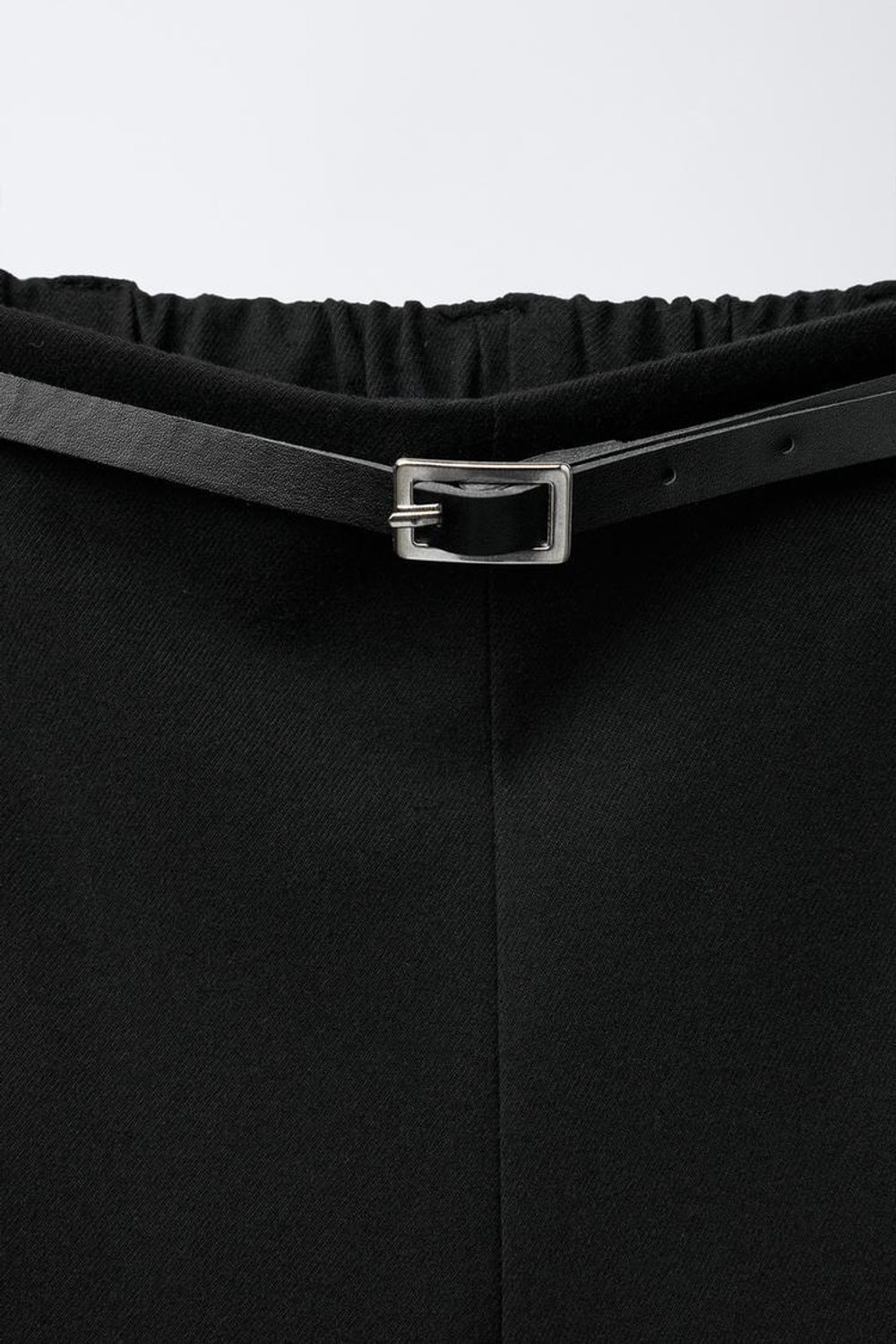 ZARA БРЮКИ-КЮЛОТЫ С ПОЯСОМ, ЧЕРНЫЙ