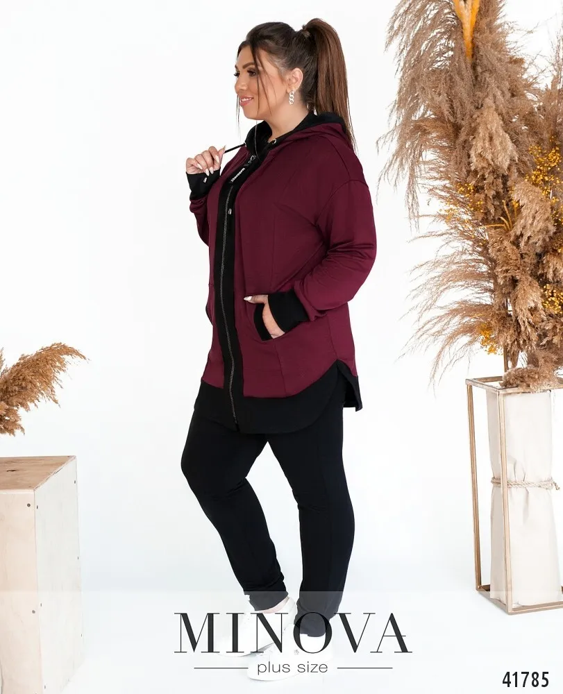 Костюм 17-228-черный-марсала Minova