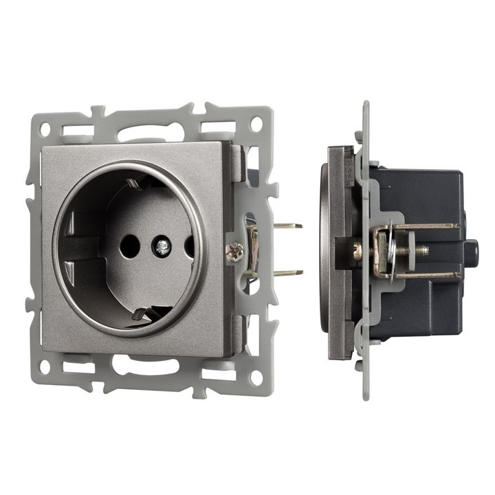 Механизм электрической розетки SCT-MEU1-PL-GR (250V, 16A) Arlight 043732