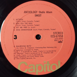 Винтажная виниловая пластинка LP Сборник The Sweet Anthology (Japan 1975) (No Obi) Fox On The Run