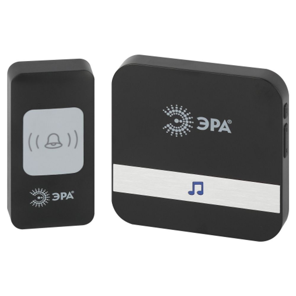 Звонок дверной ЭРА C94 беспроводной, от сети, черный, 52 мелодии | Электрозвонки беспроводные