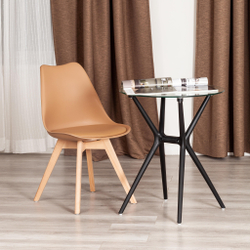 Стул TULIP (mod. 73-1) дерево/пластик/экокожа, 47,5x55x80 см, Бежевый (Latte)  (Комплект из 4 шт.)