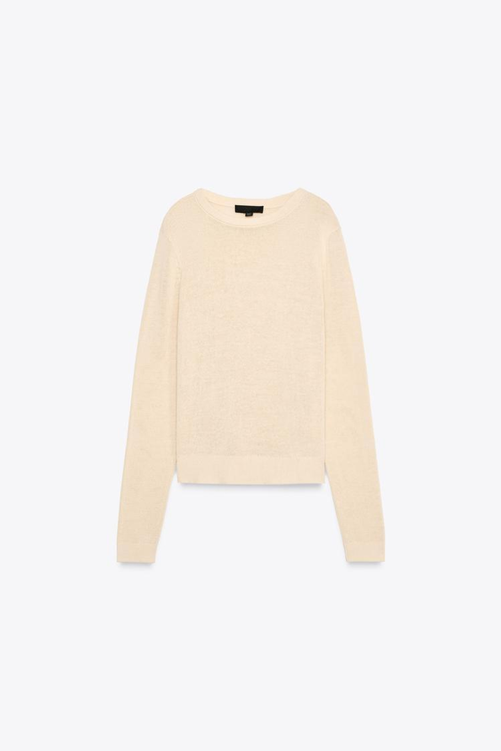 ZARA СВИТЕР ИЗ СМЕСОВОГО ЛЬНА В СТИЛЕ РУСТИК, ЦВЕТ ЛЬДА