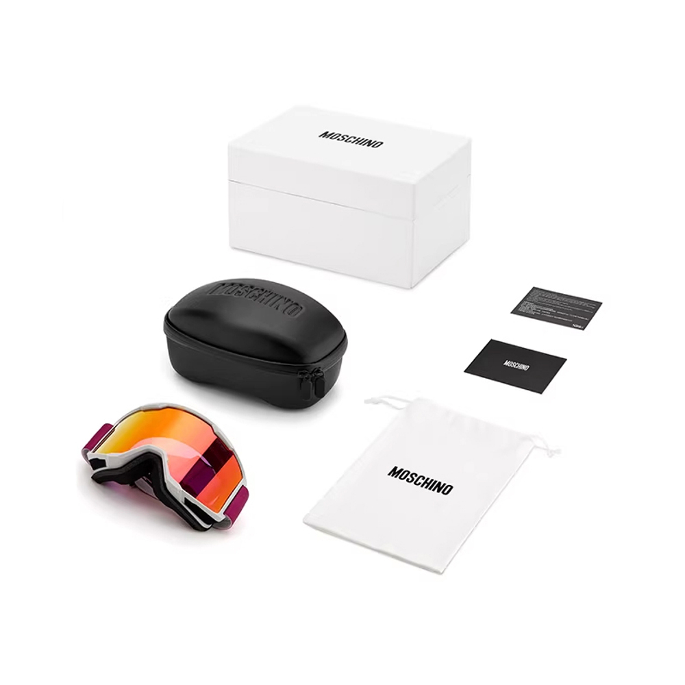 MOSCHINO One Size Anti glare Snap Buckle Unisex Ski Goggles