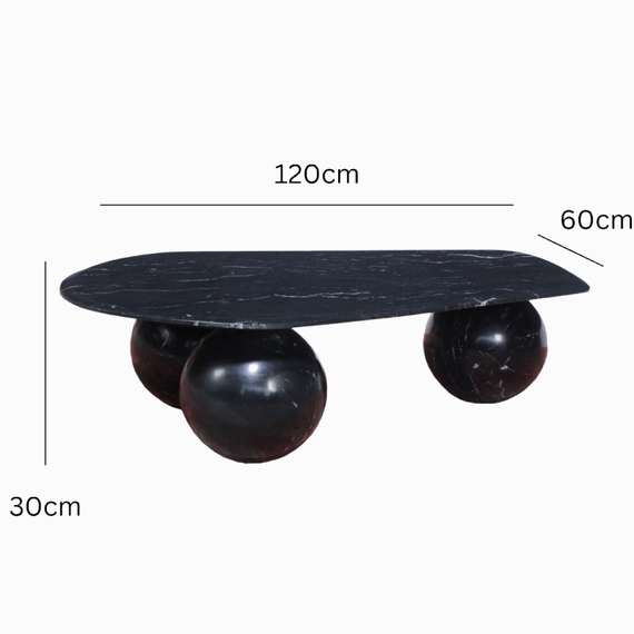 Кофейный стол Peregrine 120х60 см, черный индийский мрамор