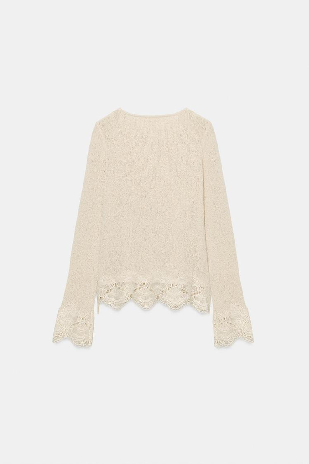 ZARA ТОП В СТИЛЕ РУСТИК КРОШЕ, ПЕСОЧНЫЙ