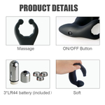 Чёрный вибромассажер для стимуляции точки G и клитора (Цвет: черный)