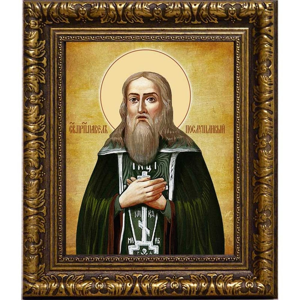 Павел Послушливый Печерский преподобный. Икона на холсте.