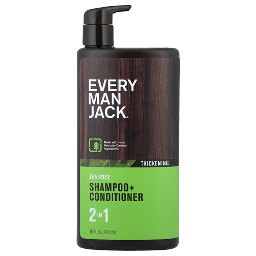 Every Man Jack, 2 в 1, шампунь и кондиционер для густоты волос, чайное дерево, 473 мл (16 жидк. унций)
