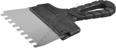 ЗУБР 150 мм, зуб 8х8 мм, зубчатый пластиковая ручка, нержавеющий, Фасадный шпатель, МАСТЕР (10078-15-08)