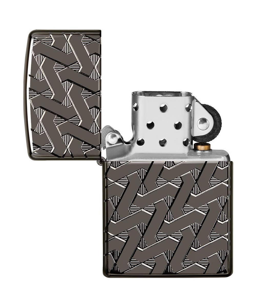 Зажигалка Zippo Armor™, покрытие High Polish Black Ice®, латунь/сталь, чёрная, глянцевая
