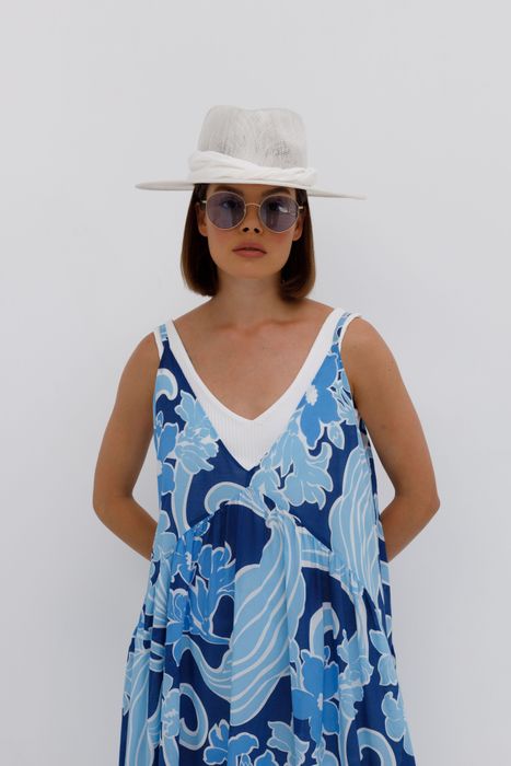 ПЛАТЬЕ СЭВАНА ГОЛУБОЙ ПРИНТ