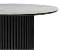 Керамический стол Woodville Барел 90 белый мрамор snow white, черный, ножки черные