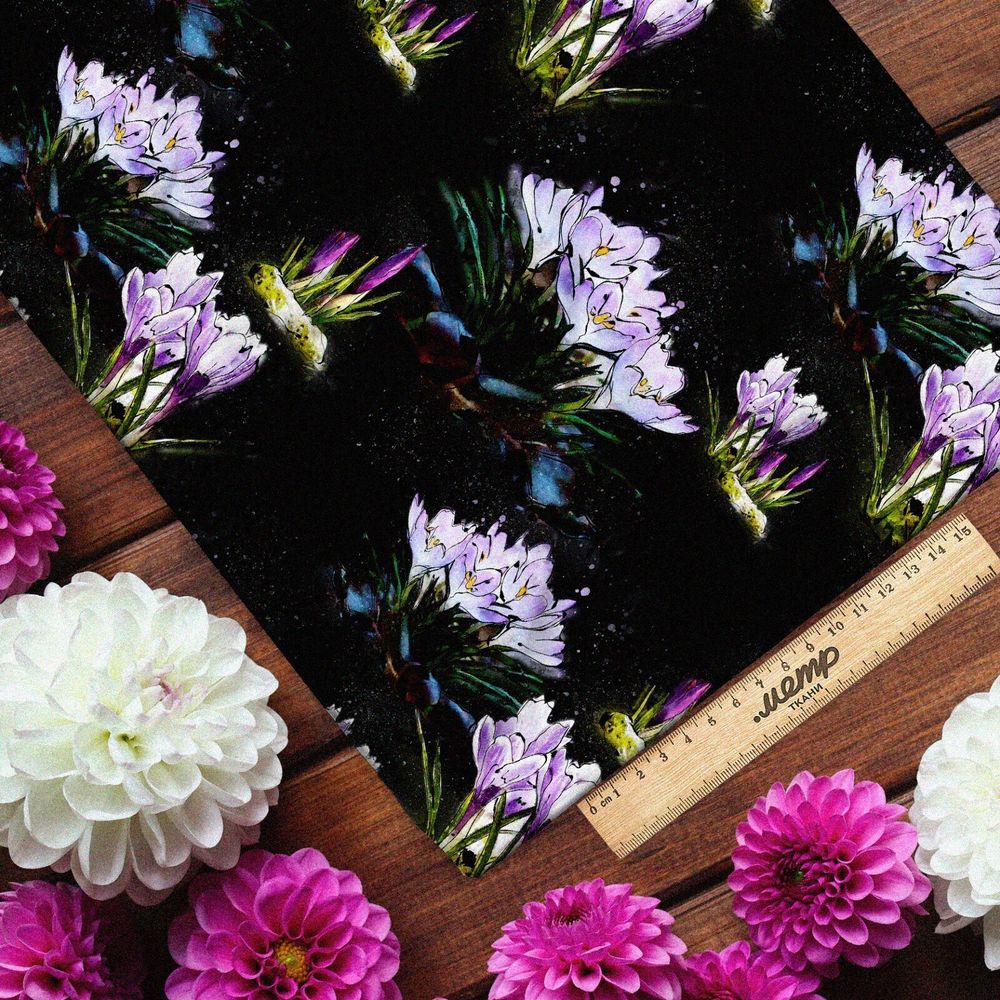 Ткань оксфорд 600 крокусы светло-фиолетовые