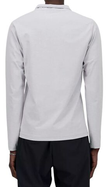 Мужская теннисная футболка с длинным рукавом New Balance Space Dye 1/4 Zip - athletic grey