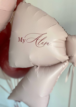 Воздушные шары бордовый/бургундия/мерло/пыльная роза бант №3399