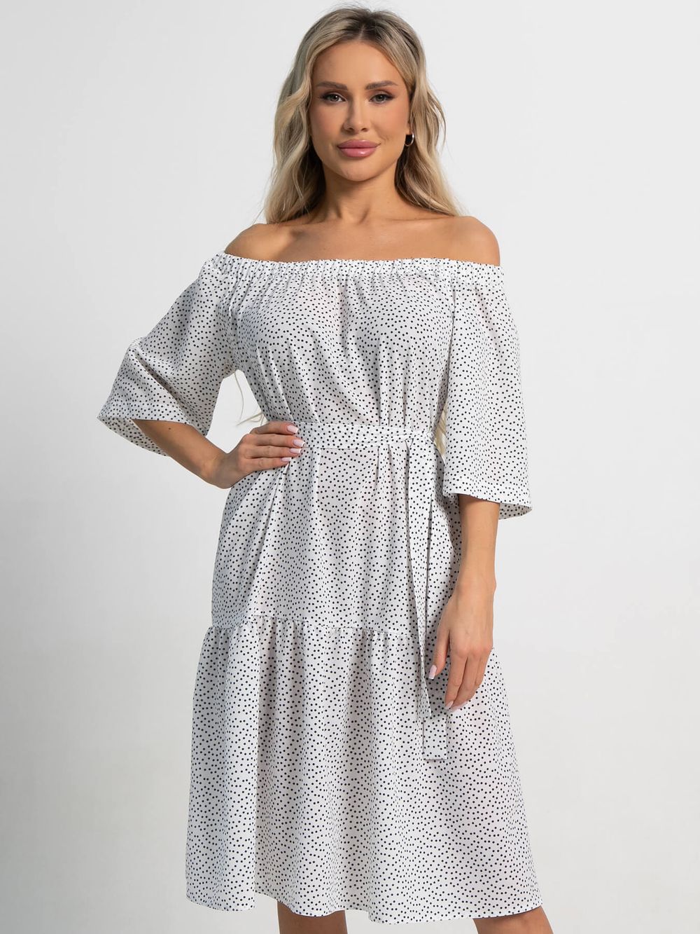 Платье с поясом Дафна (белое) П15522-8М LT Collection