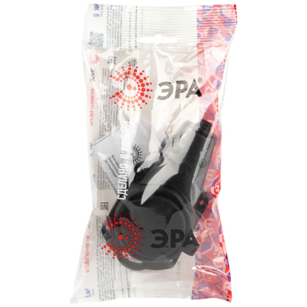 Колодка ЭРА KX-1e-B-IP44 каучуковая с заземлением 1 розетка 16A IP44 черная | Колодки