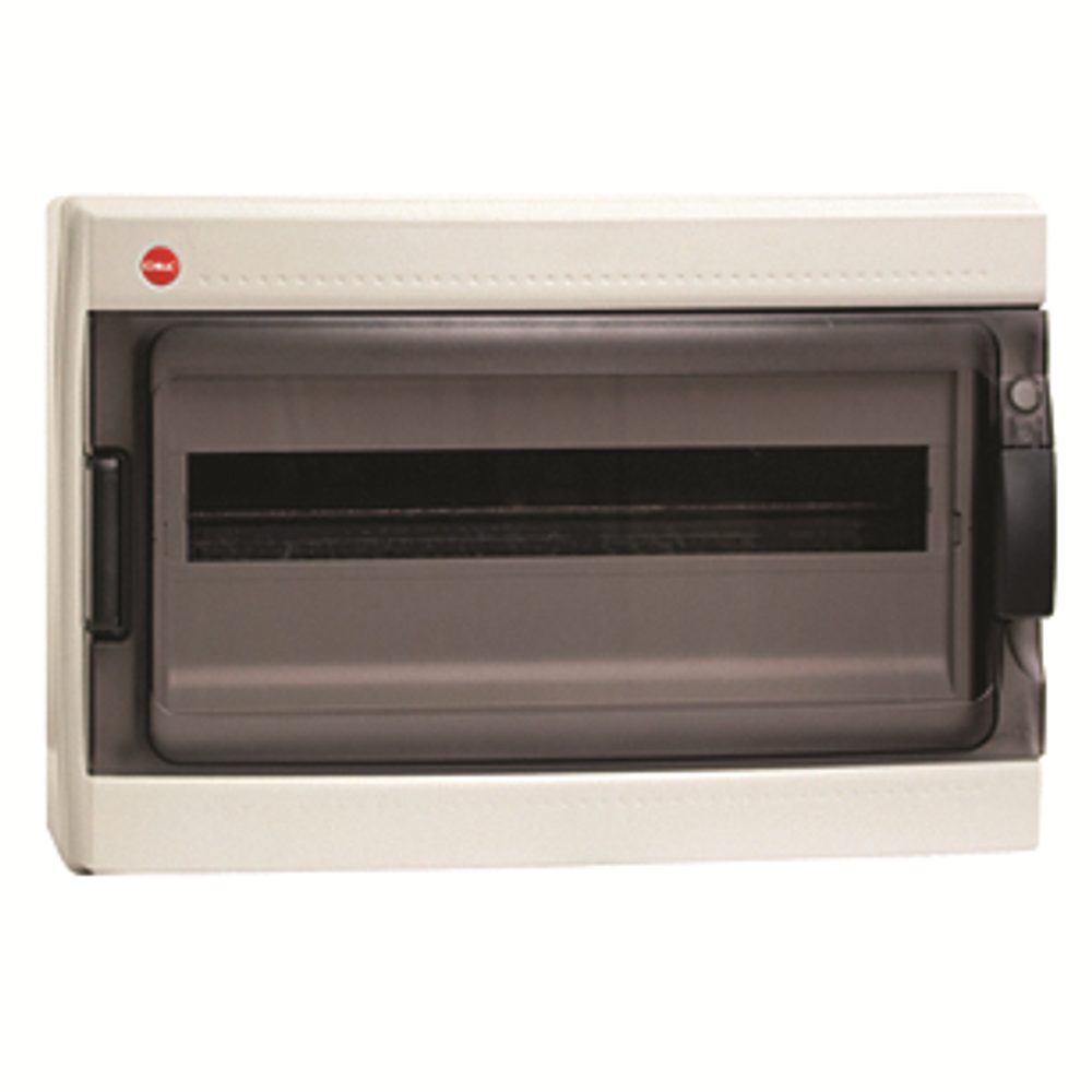 Щиток настен.с двер.18мод.,IP65,сер.,с клем. блок. 1х87518 и замком