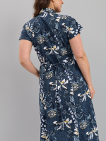 Халат Х-044/рогожкасиний-лилии