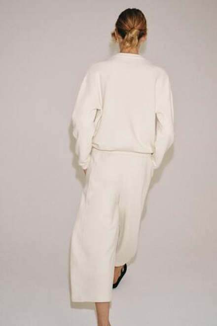 ZARA ХЛОПКОВАЯ ТОЛСТОВКА НА ПУГОВИЦАХ, ЭКРЮ