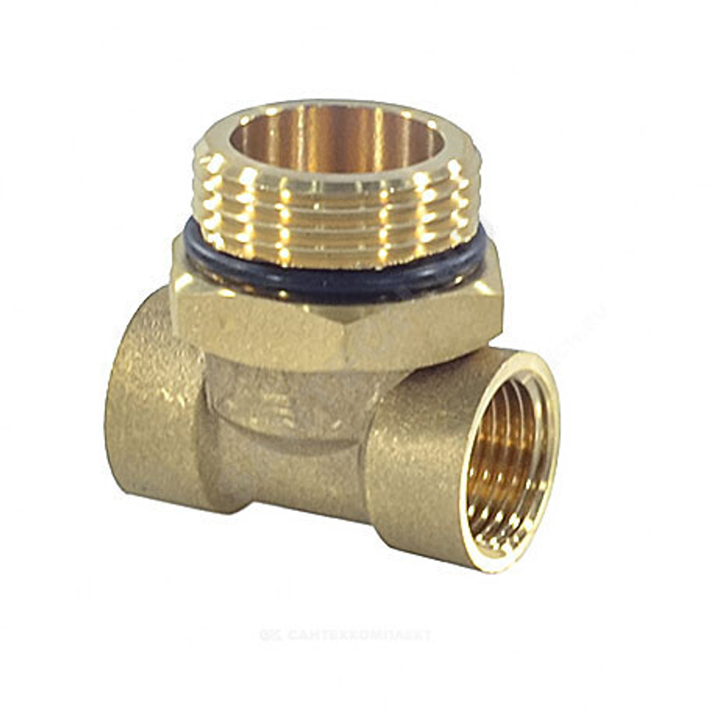 Тройник коллекторный латунь 1"х1/2"х1/2" Апогей 340001