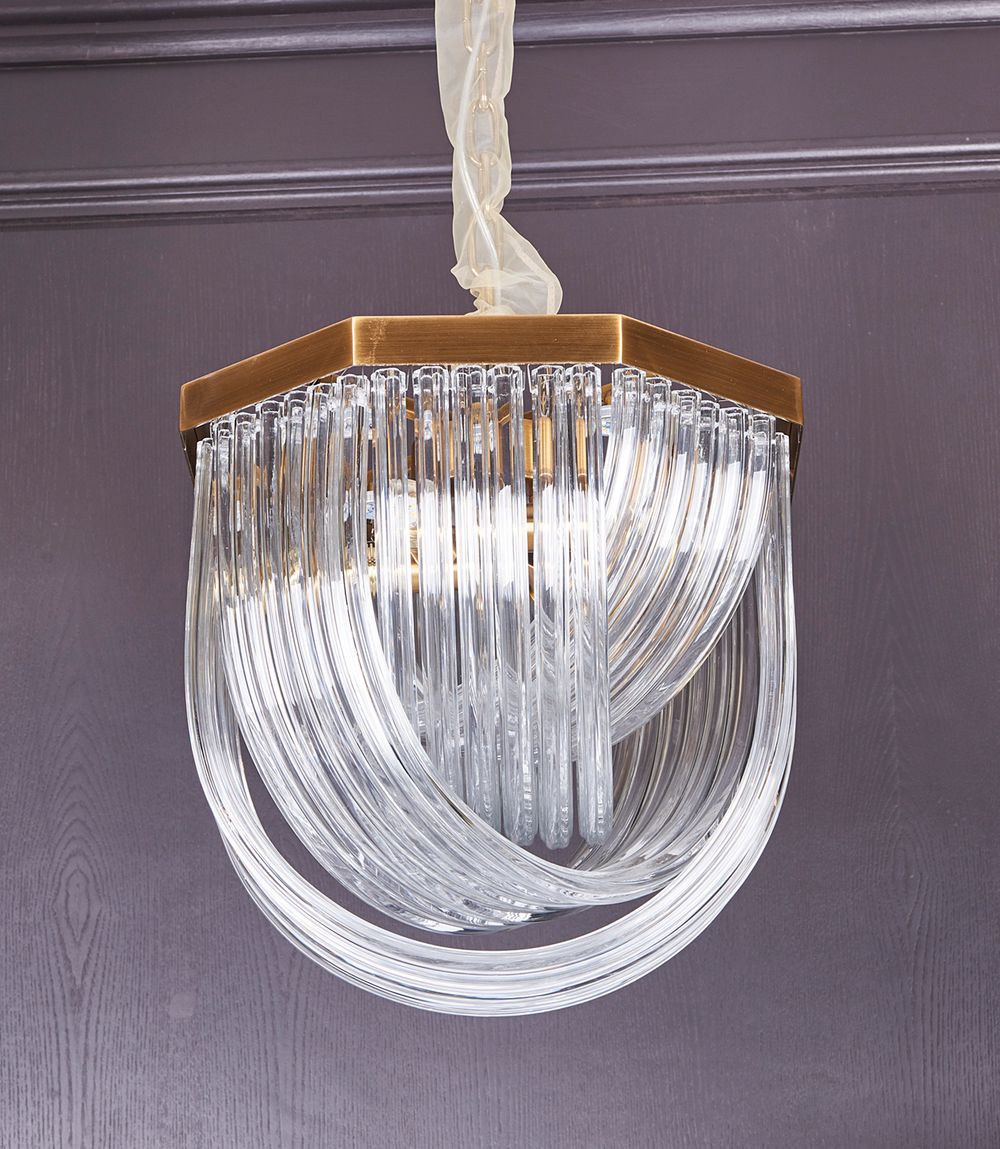Люстра Murano L4 brass/clear