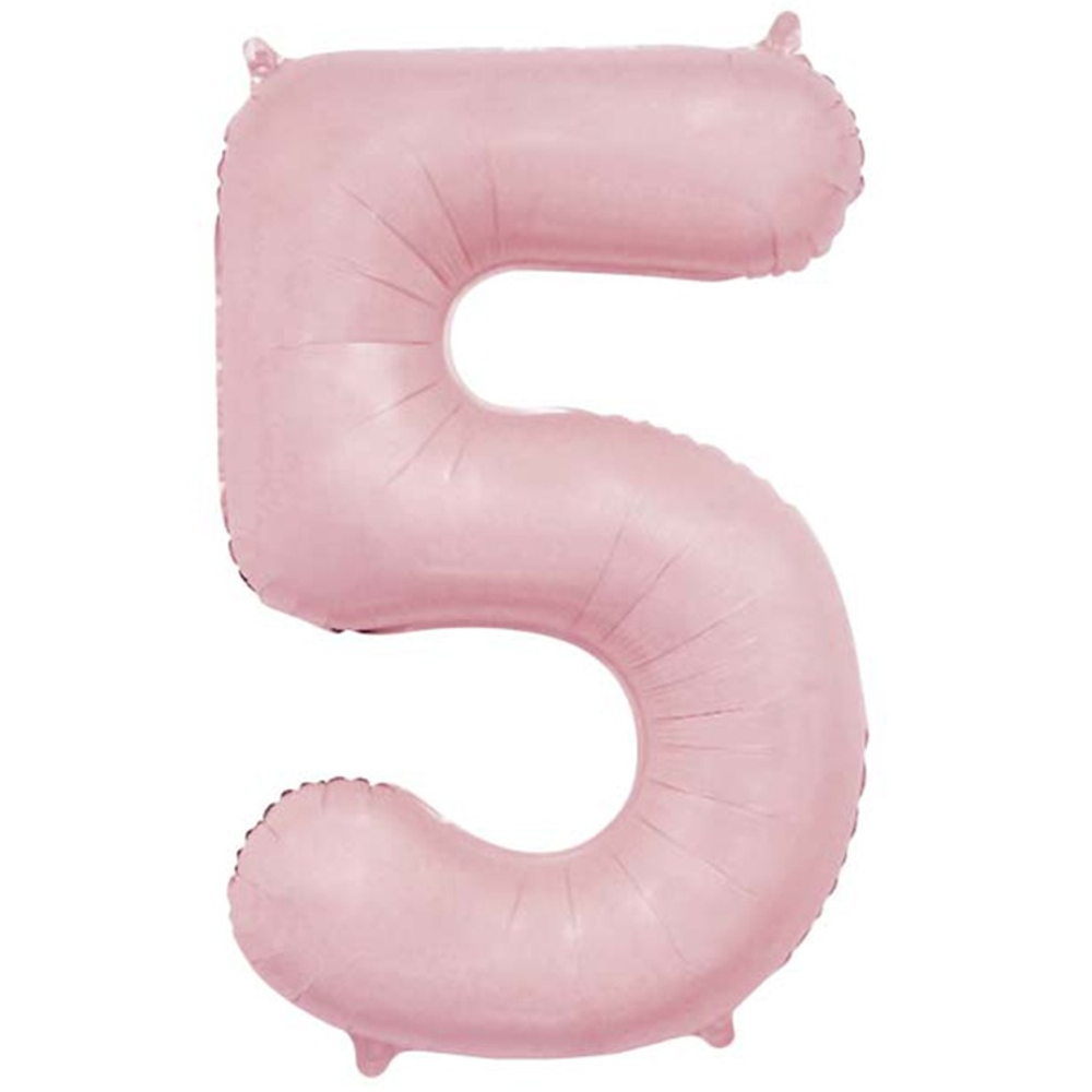 Шар фольгированный Цифра 5 105 см (Розовый)