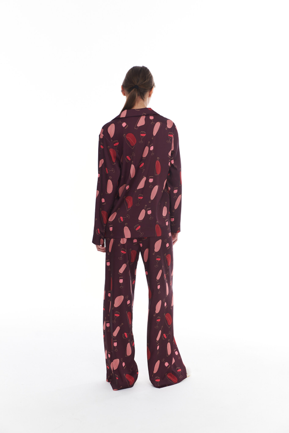 Шелковые брюки с бокалами